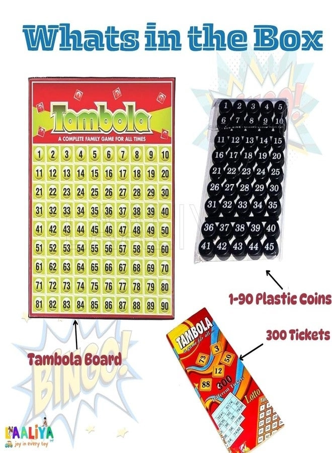 Smart Tambola - 300 Different Tickets Number Calling Board Marker Coins