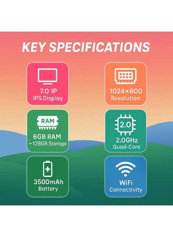 K6 Kids Tablet - 6GB 7 Inch 128GB