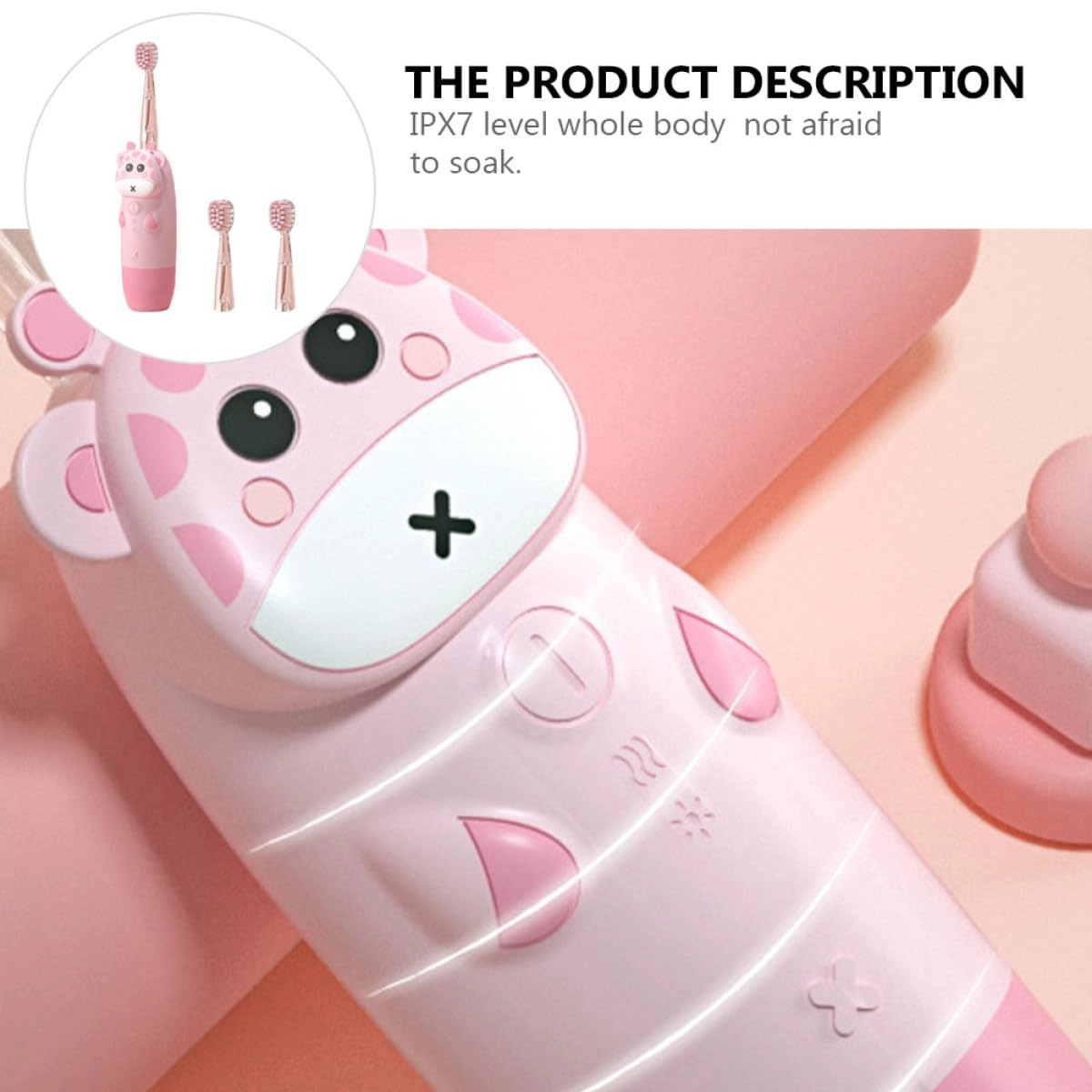 I4Y910TLSET06K14CTF - Sonic Electric Toothbrush Pink USB Rechargeable 4 Soft Bristle Heads