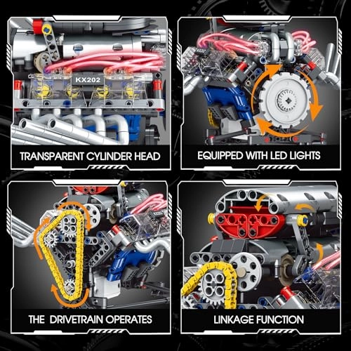V8 Engine Model Kit Motor Skills - 16 years+ 670 pieces