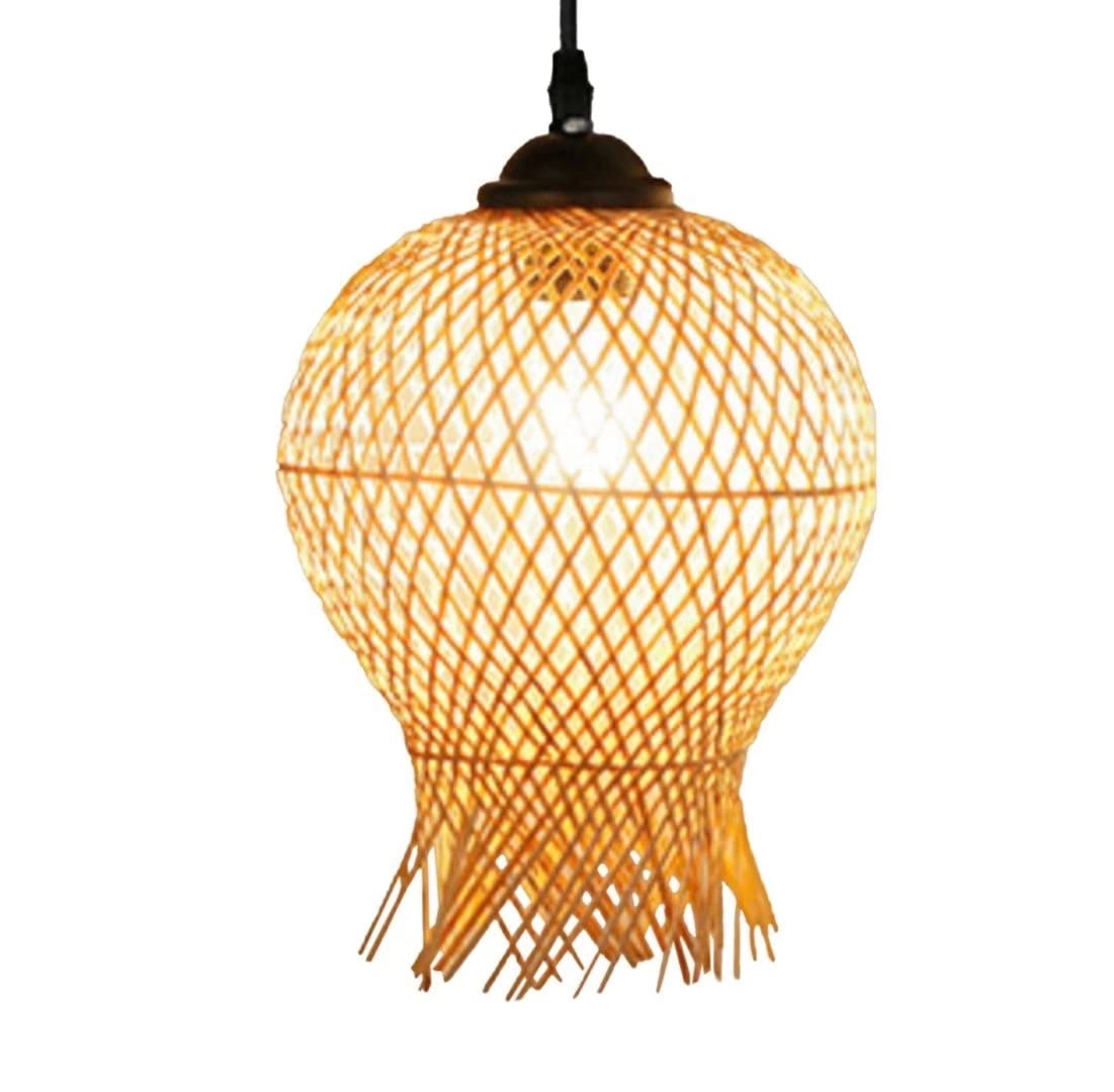 Bamboo Chandelier with Fish Basket