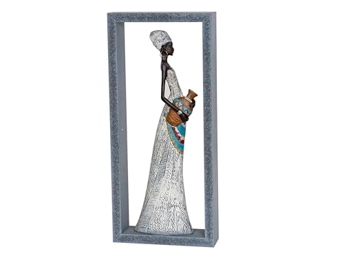 FIGURA RESINA MUJER EN MARCO DM - Rectangular multi-coloured