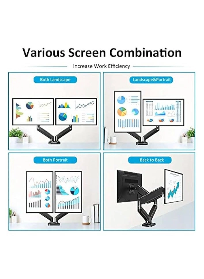 Dual Monitor Mount - 2 Monitors 32 inches 75mm or 100mm