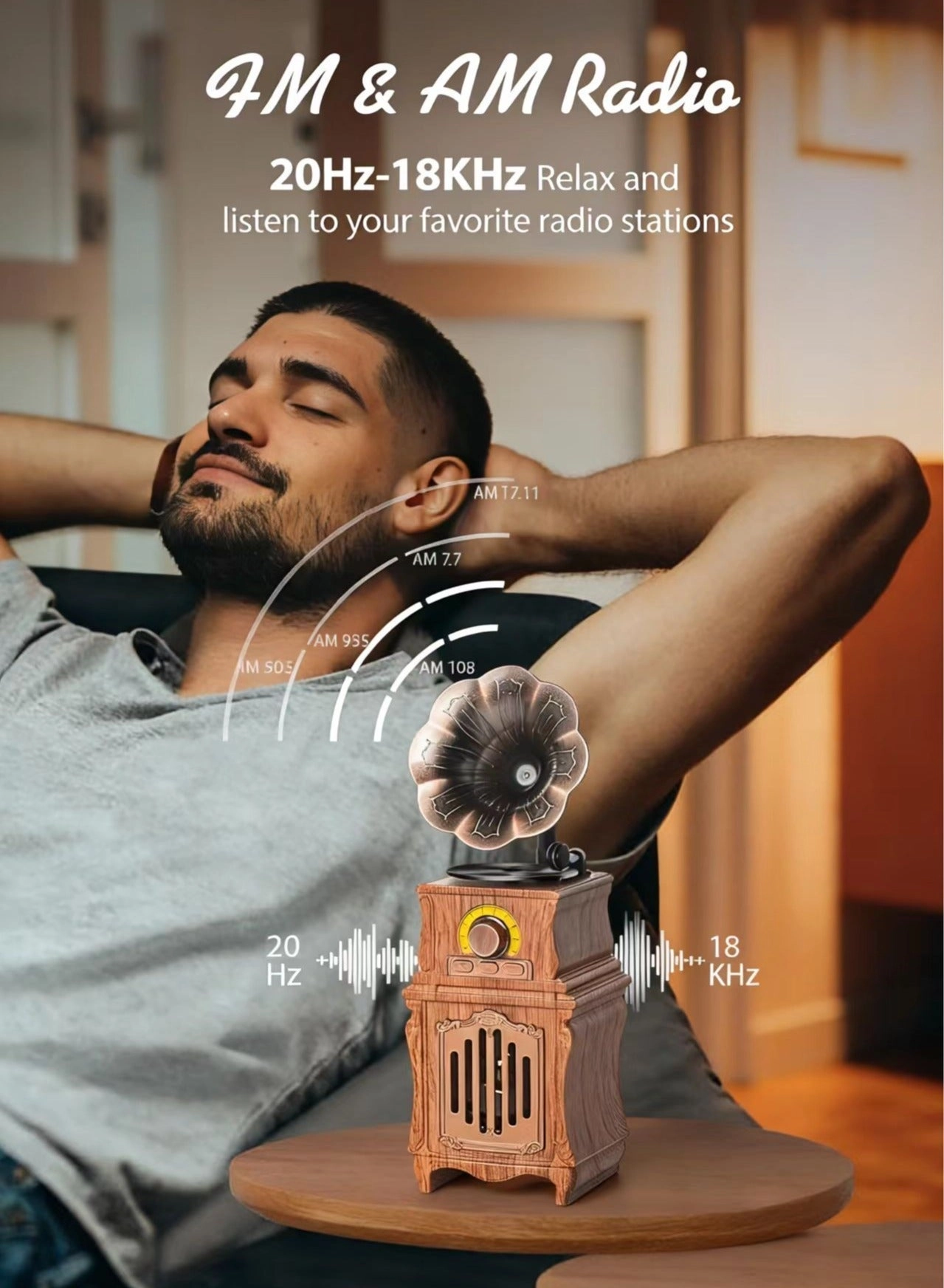 FVWA Retro Bluetooth Speaker - FM Radio