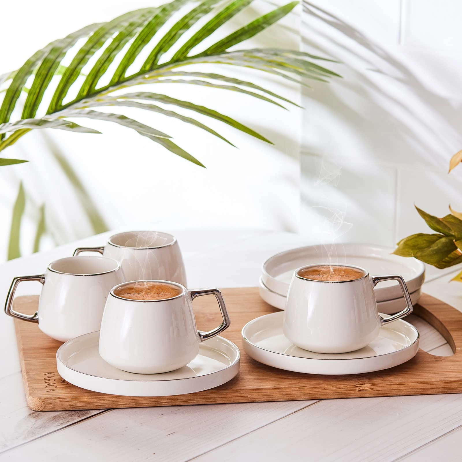 Saturn Coffee Cup - 12 pcs Platin Silver