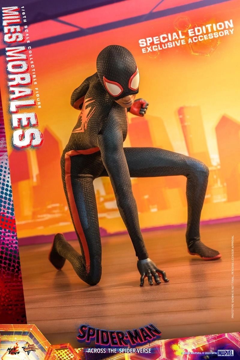 Miles G Morales - Spider-Man: Across the Spider-Verse Sixth Scale Action Figure - LED light-up Prowler gauntlets