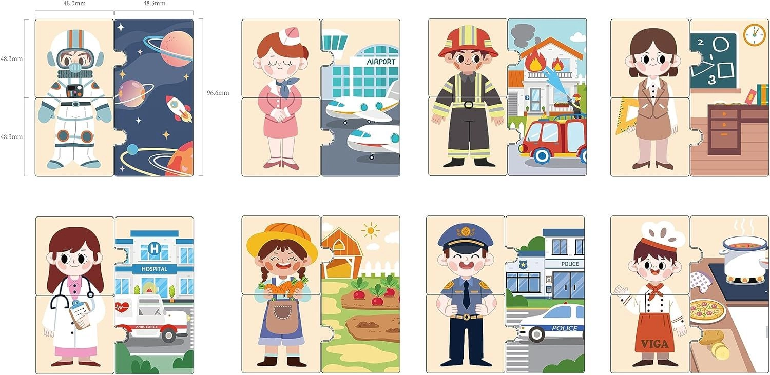 Matching Profession Puzzle Set - 3 + 24 pieces