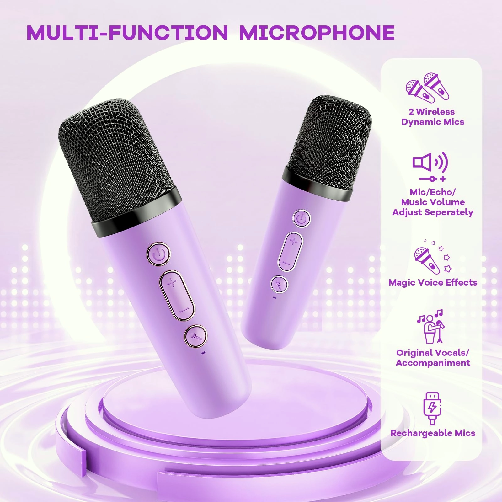 Karaoke Machine - 2 Wireless Microphones