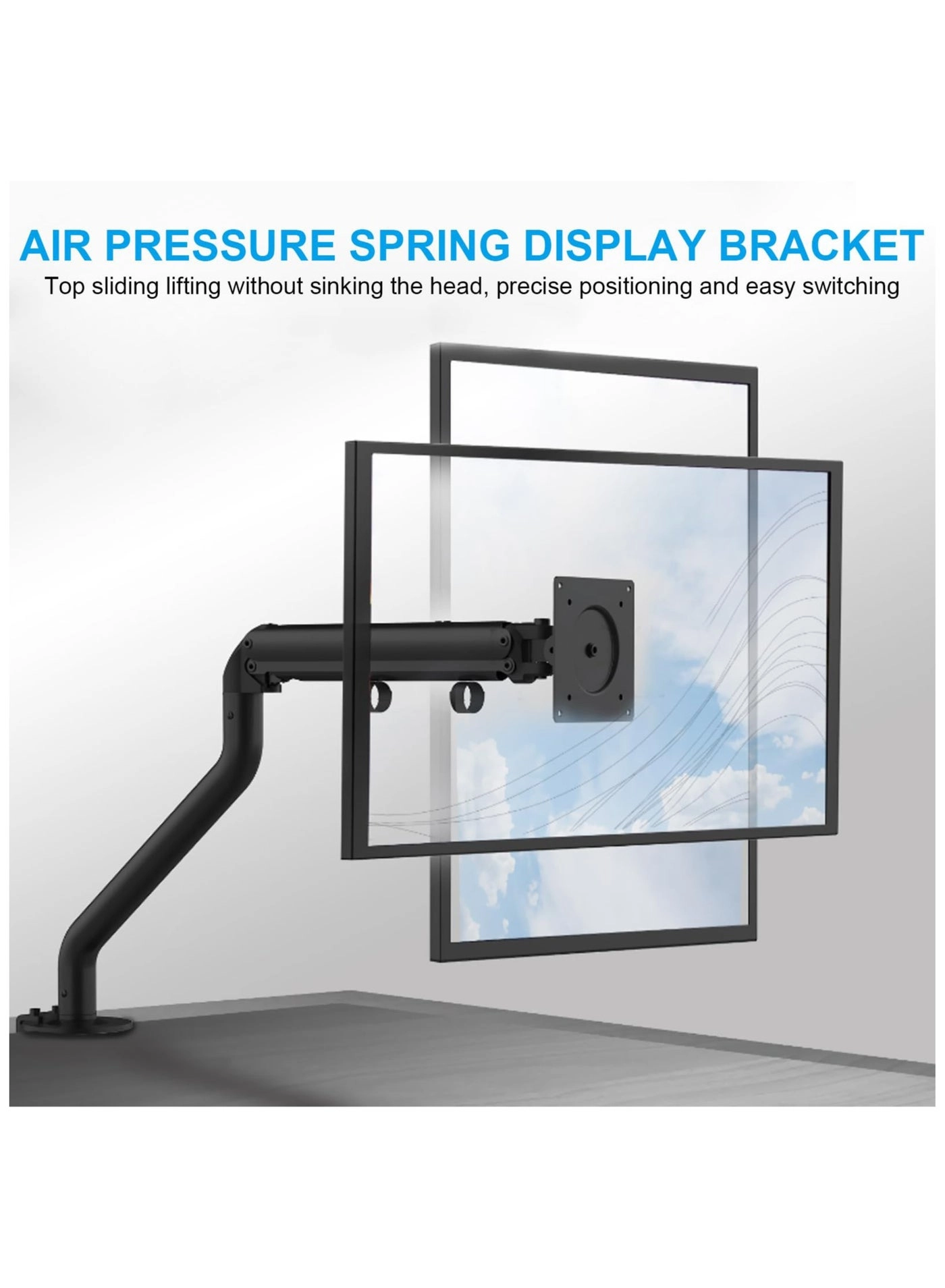 Gas Spring Monitor Arm - 32 in VESA 75x75/100x100mm