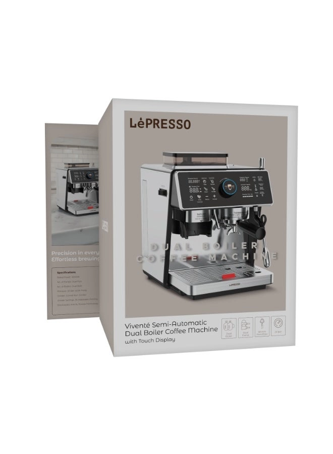 LPCFFVSA0047SL - Dual Boiler Dual Pump Touch Display Conical Burr Grinder Milk Steamer