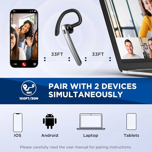 Bluetooth Headset V5.3 Wireless Headset