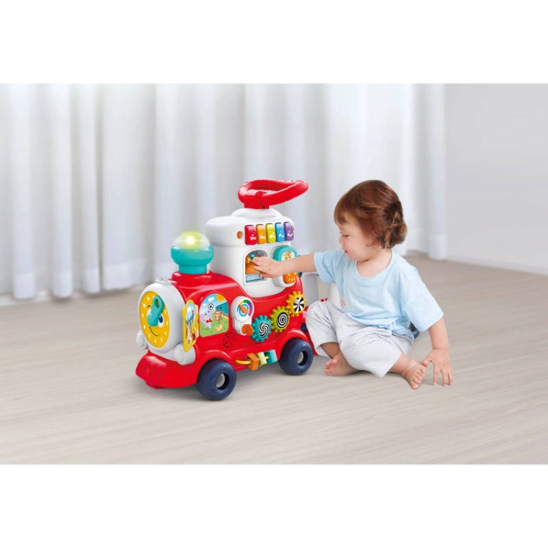 Push Walker And Ride On Learning Train - 12 months+ Multi Colour