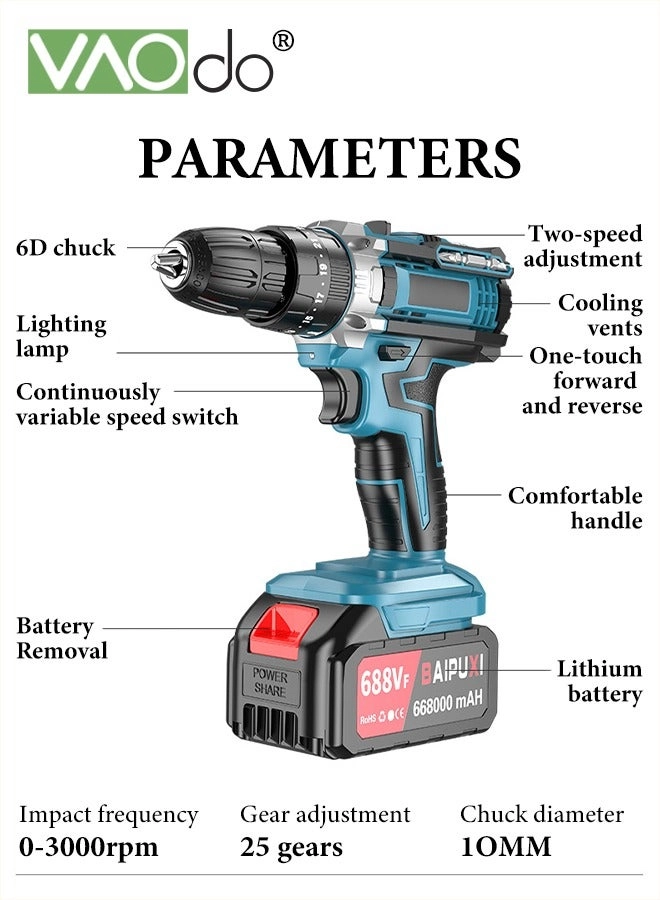Cordless Drill - 24V 2 piece(s) 25+1 Torque Settings