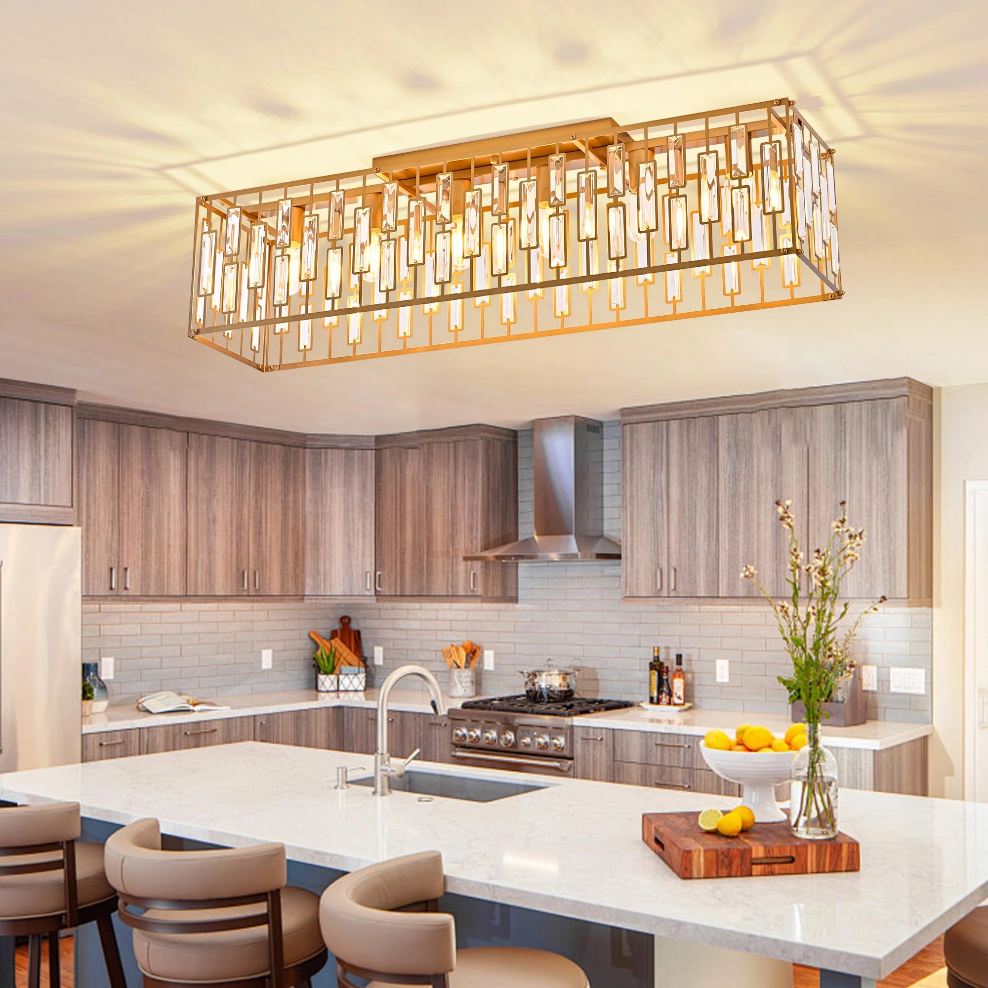 Modern Crystal Ceiling Light - Dimmable