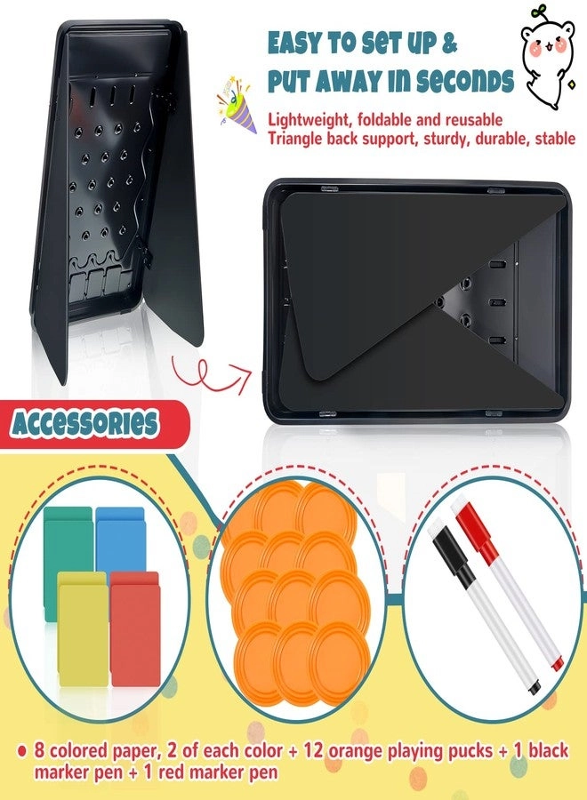 Prize Drop Board - 25 x 14 Inch Foldable 4 Slots 12 Pucks