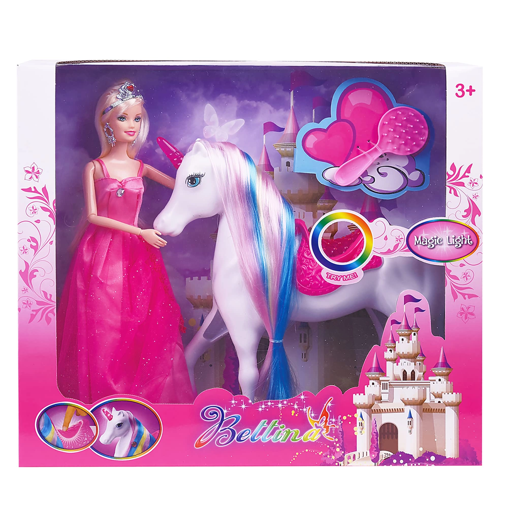 Unicorn Princess Doll - Magical Light Mane and Tail Set