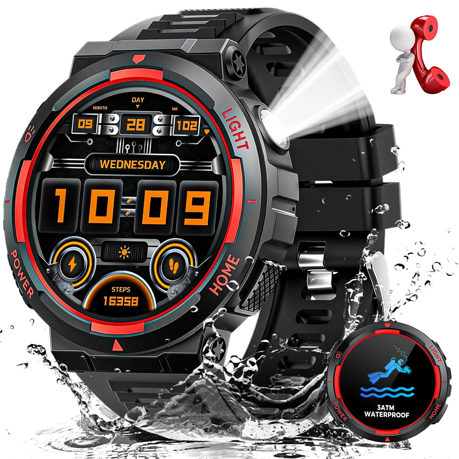 Dealark Military Smart Watch - 1.53 inch