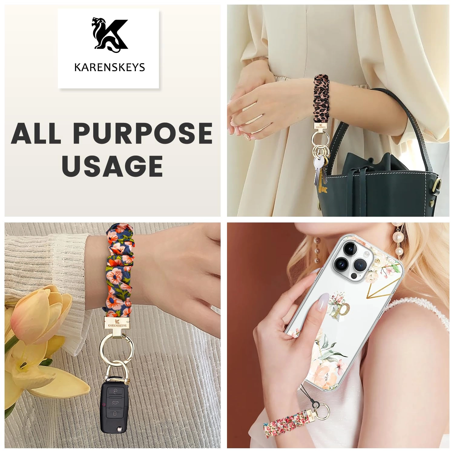 Scrunchie Keychain Wristlet - Colour