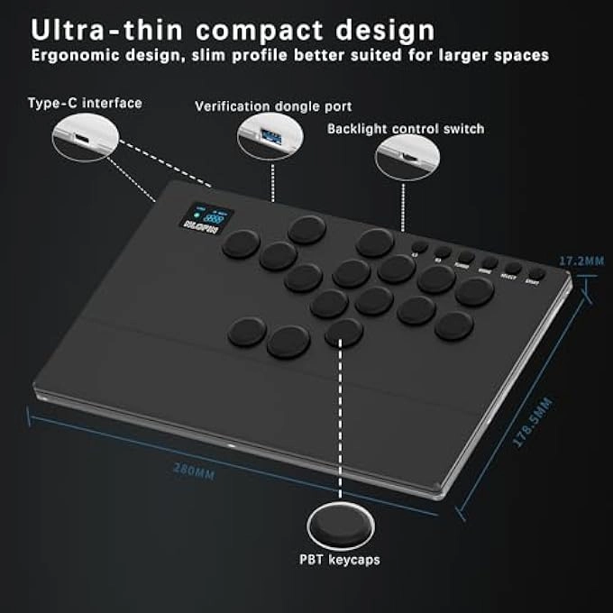 ARCADE JOYSTICK - BLACK NEOGEO MINI/PC/PS CLASSIC/NINTENDO SWITCH/PS3/ANDROID/RASPBERRY PI
