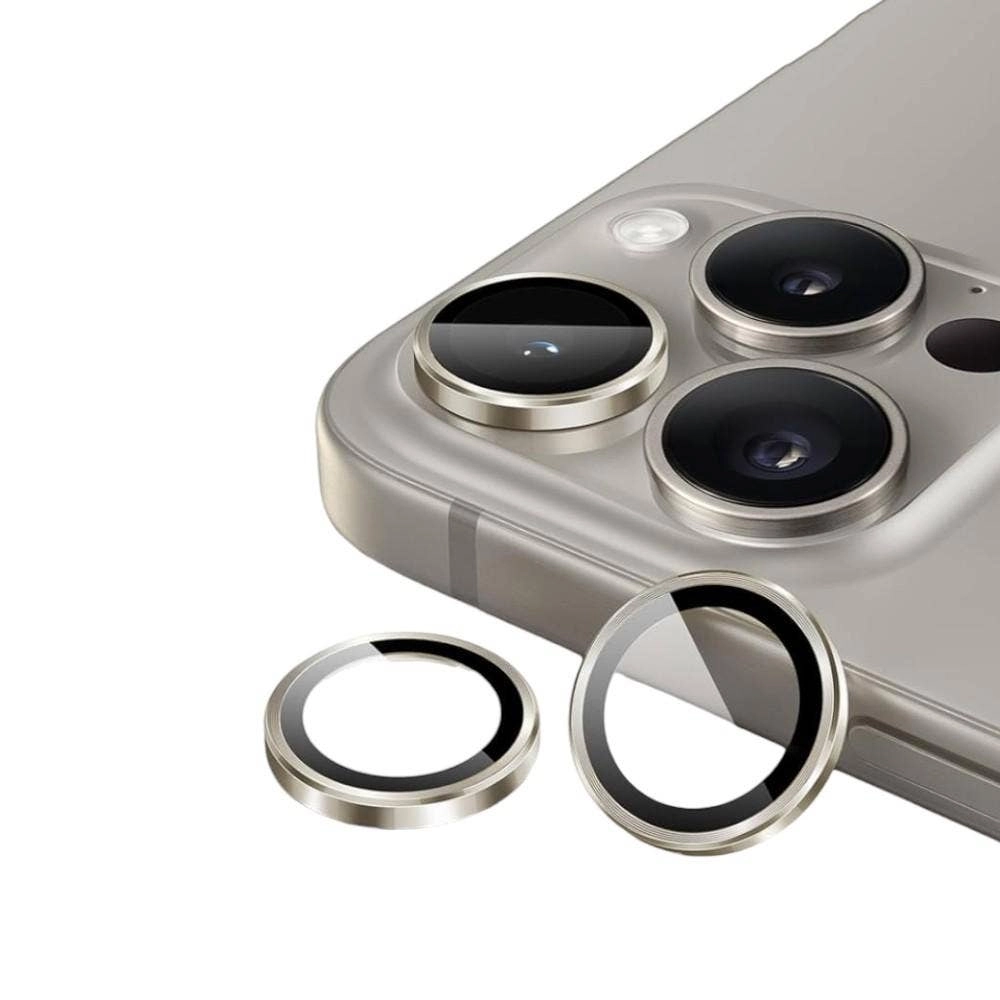 Gadget Shield iPhone 15 Pro Max /15 Pro Camera Lens Protector - 9H Tempered Glass Aluminum Alloy