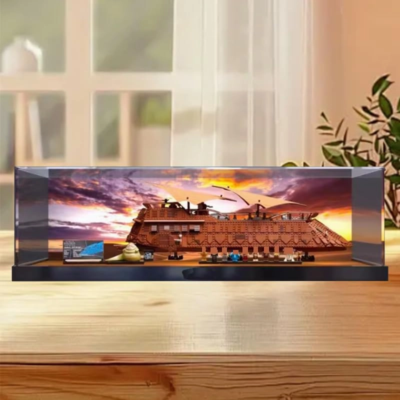 Clear Acrylic Display Case for Lego SW 75397 - 32.67x11.81x11.81in. Black Bottom+alloy Edge