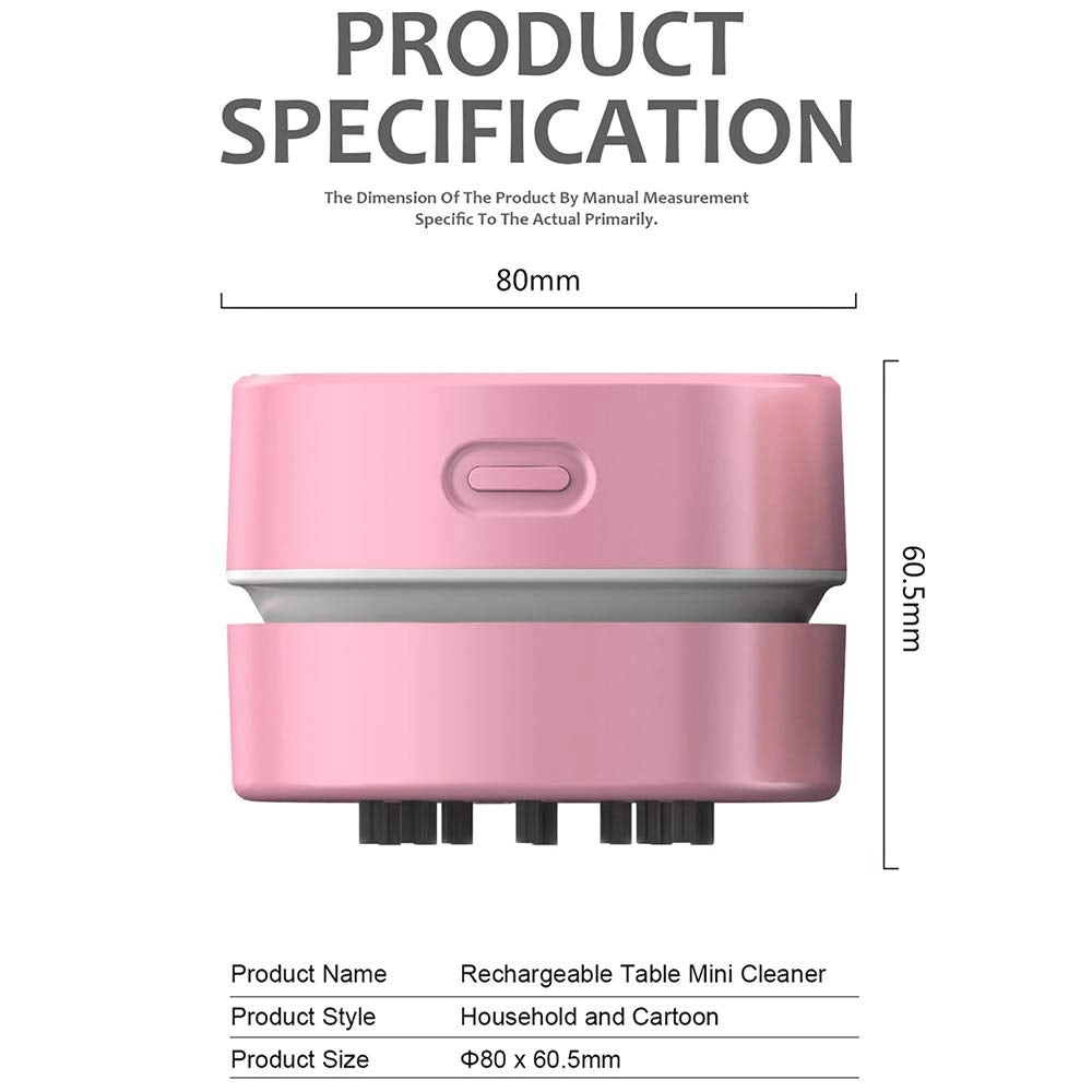 Desktop Vacuum Cleaner - Cordless 360º Rotatable 400 mins