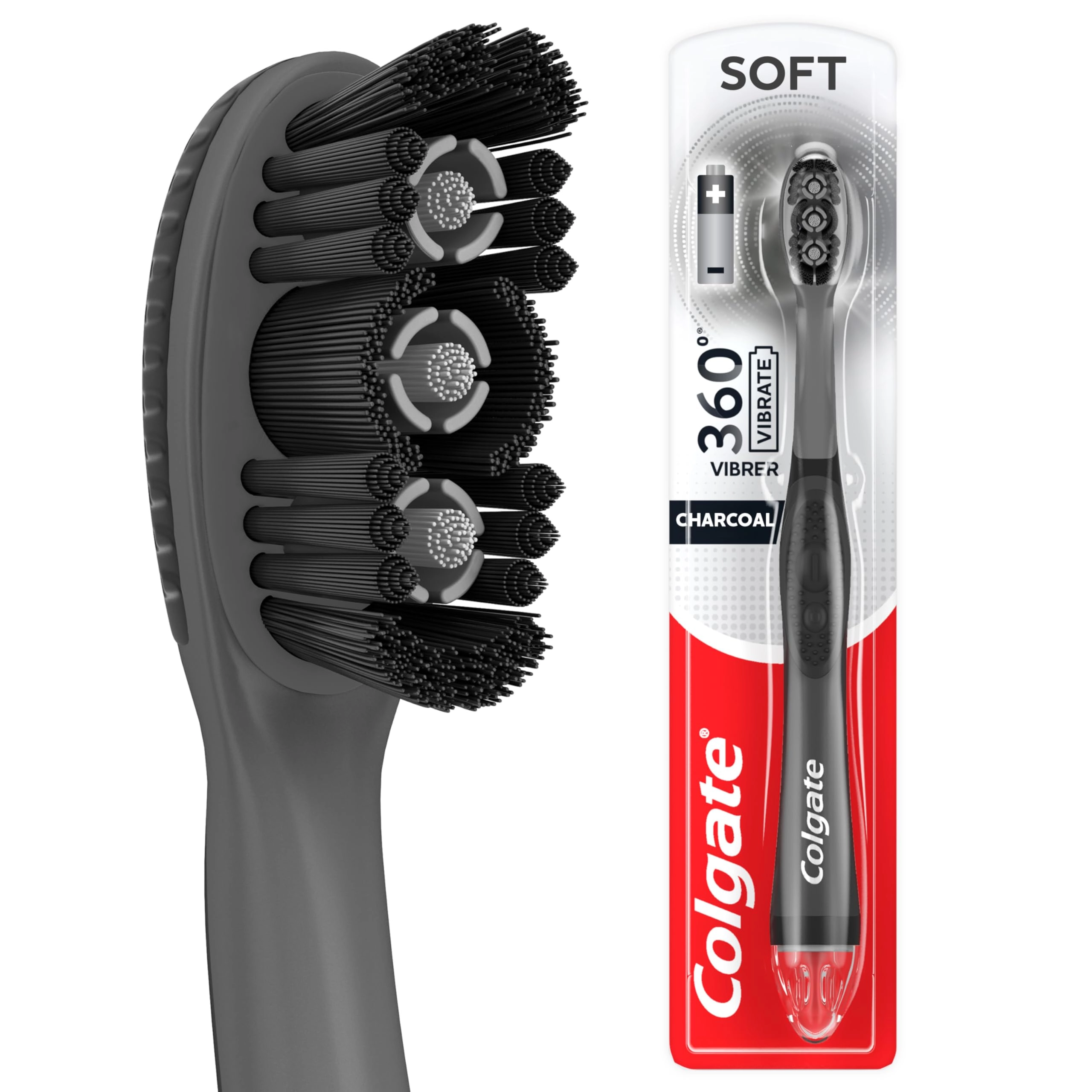 Colgate-Palmolive CA 360 Charcoal Sonic Toothbrush - Extra Soft 20,000 strokes per minute