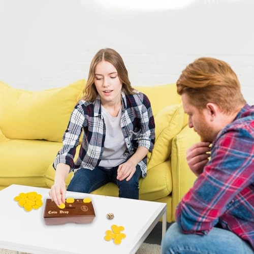 Penny Game - Wooden 50 Coins 1 Dice