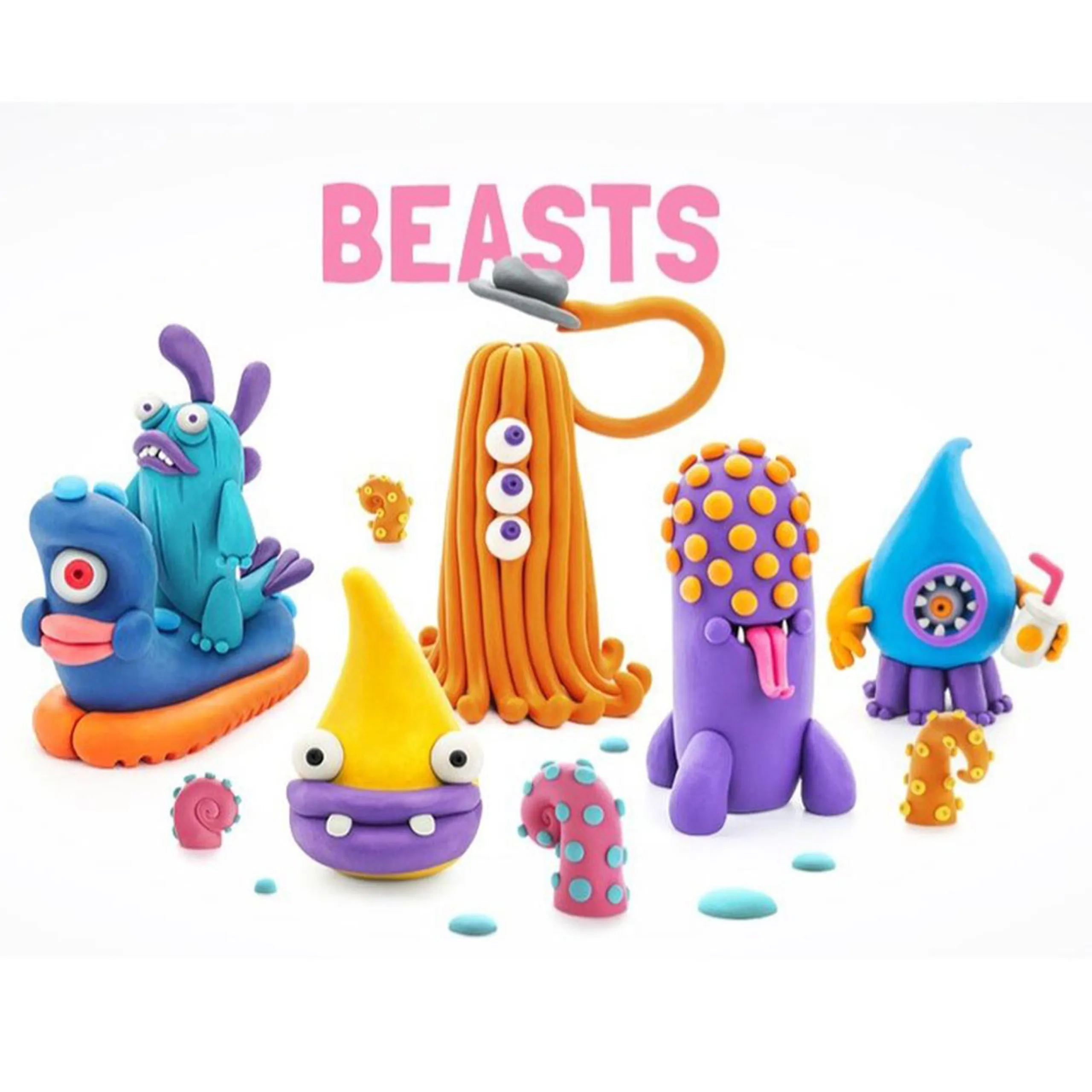 DIY Worm Plastic Modelling Air Dry Clay Kit - 170g 3pcs.