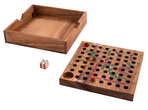 Snake and Ladder Game - Wooden Box Travel Game