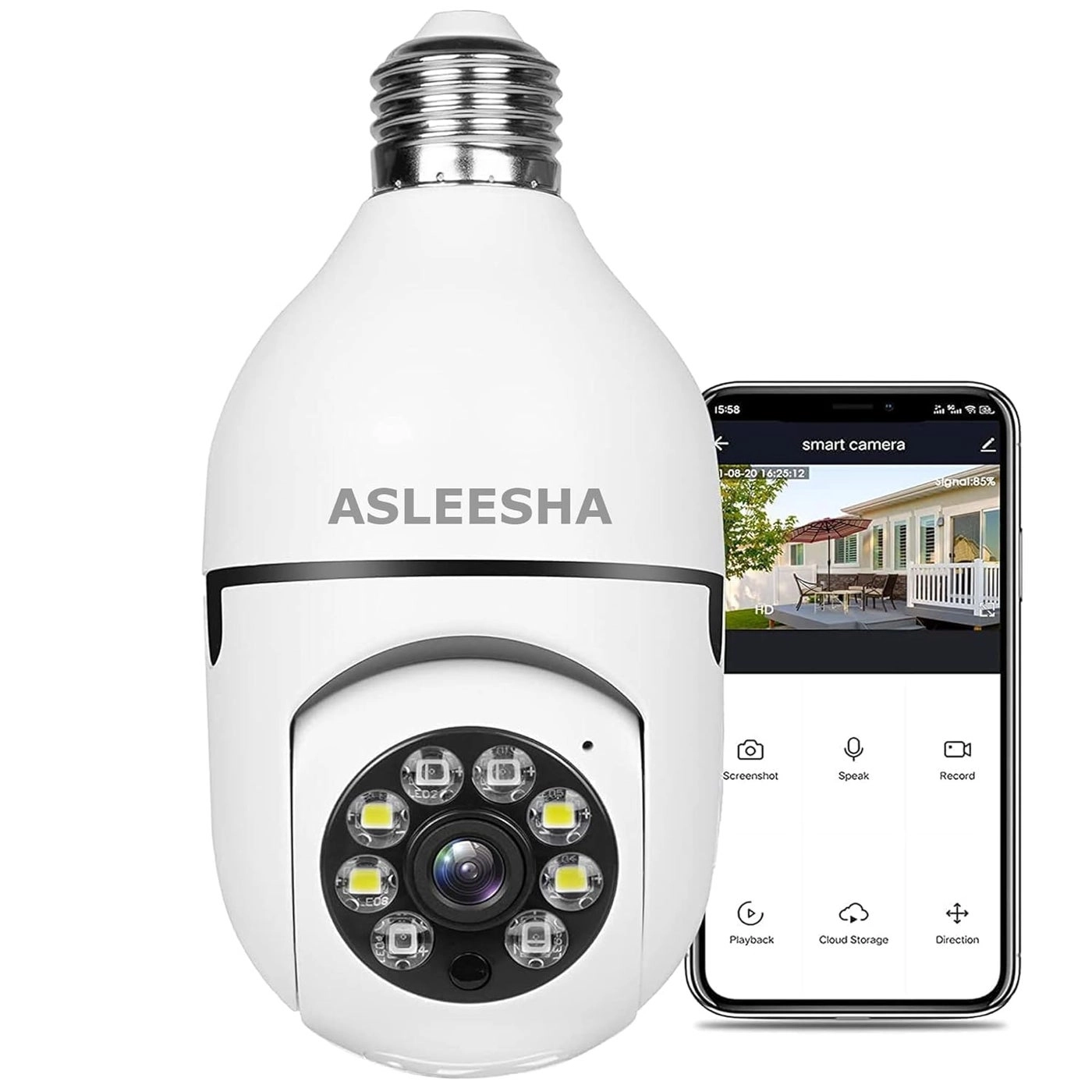 Asleesha 360 Light Bulb Camera 1080p