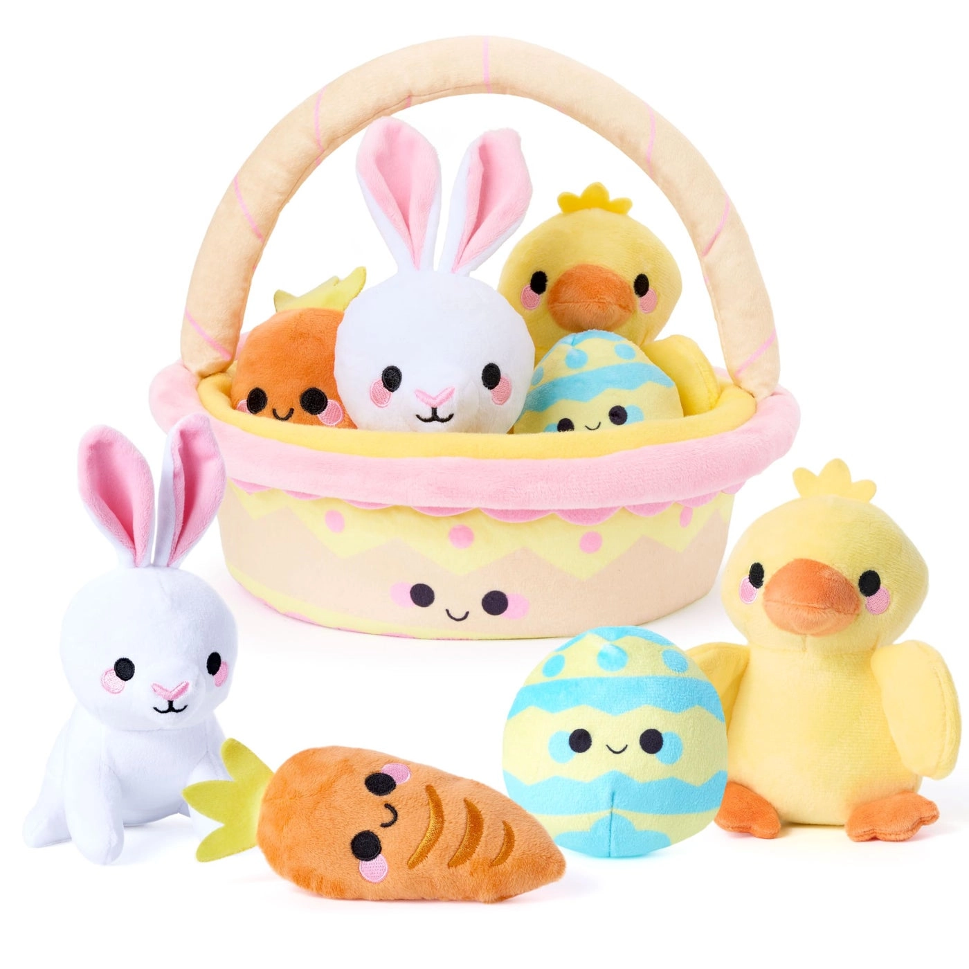 Joyin Easter Basket Plush Playset - 5 Pcs Filled Basket