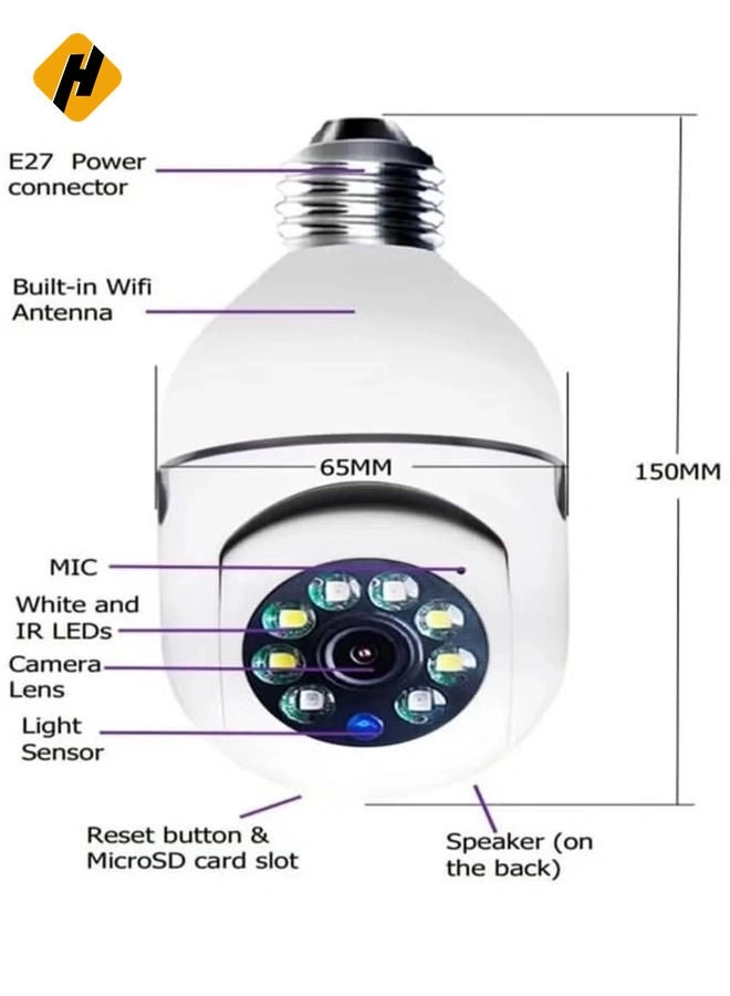 Light Bulb Security Camera 1080P