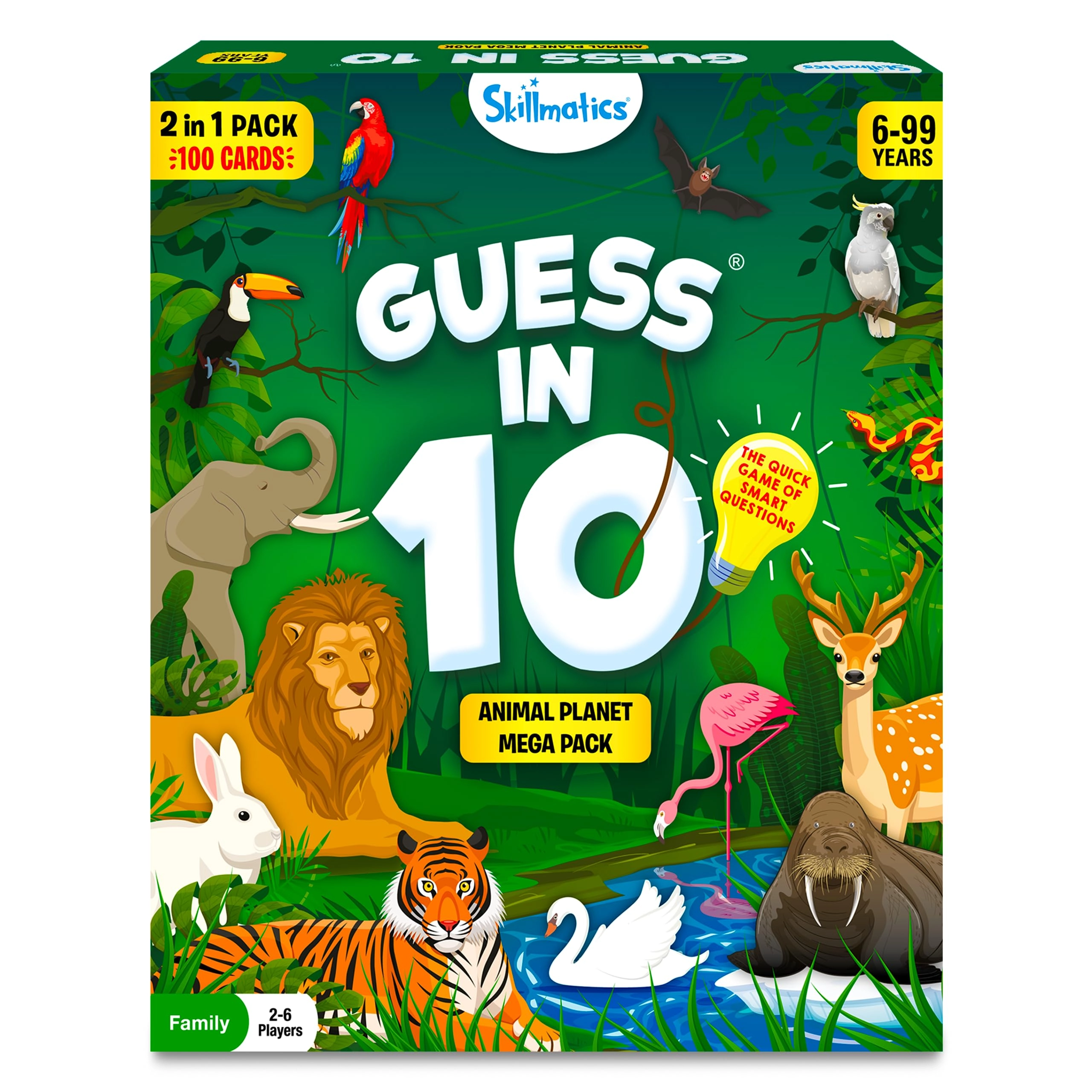Skillmatics Guess in 10 - Animals Megapack Card Game