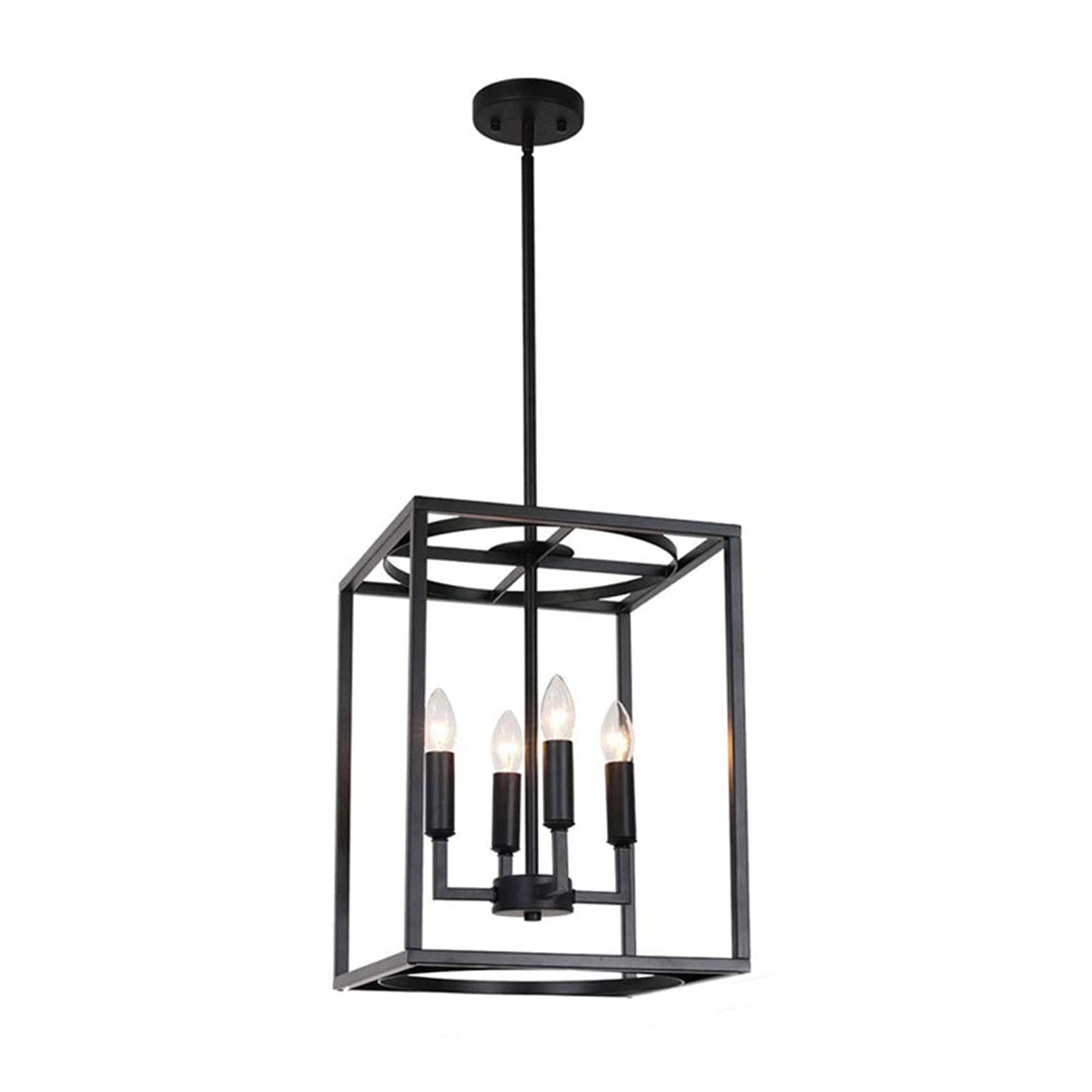 SXSGSM Vintage Chandeliers - Black 4-Lights Iron