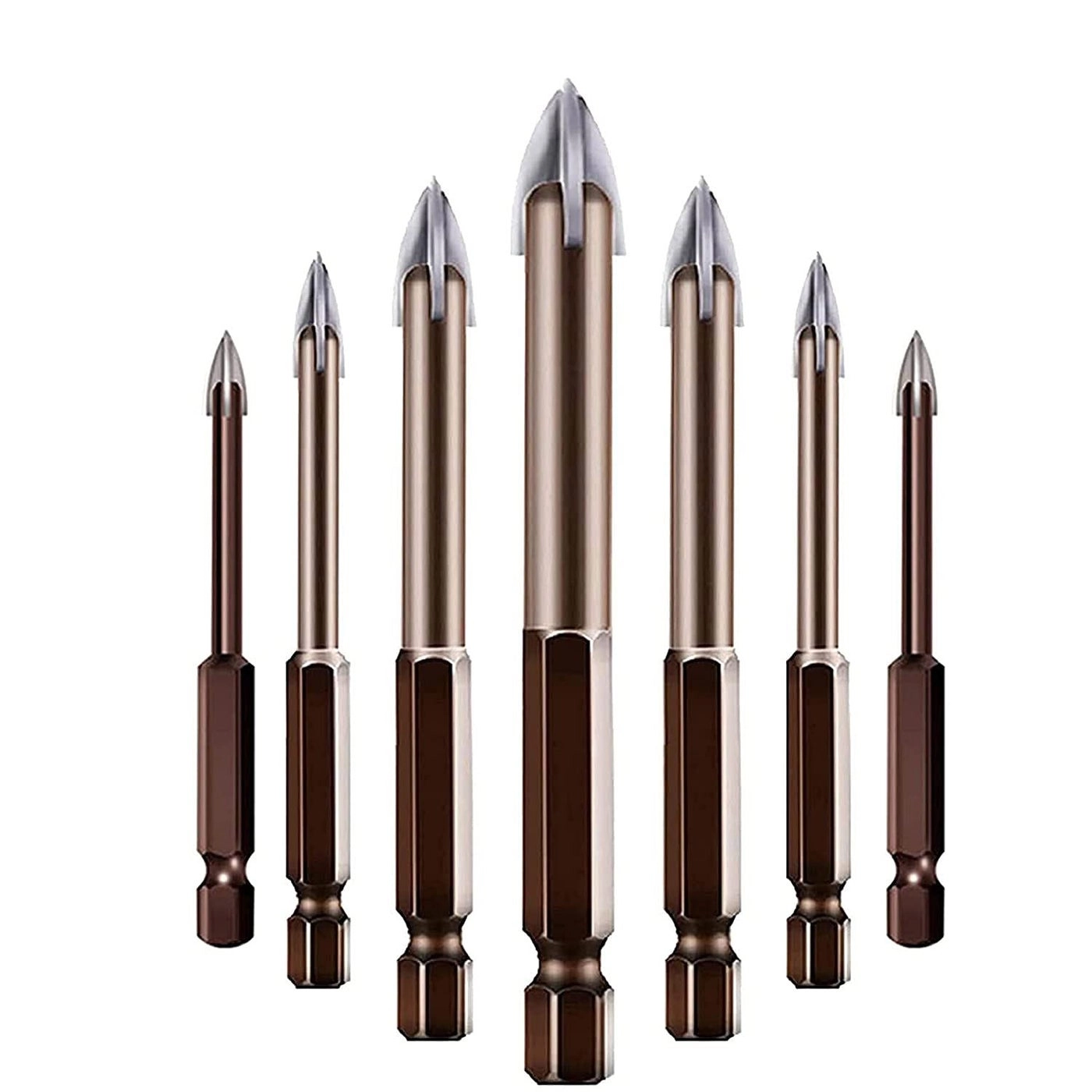 Universal Drilling Tool - Cemented Carbide 7PCS 3/4/5/6/8/10/12 mm