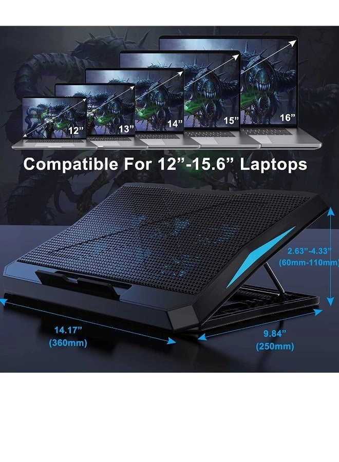 Laptop Cooling Pad - USB Powered Black/Blue