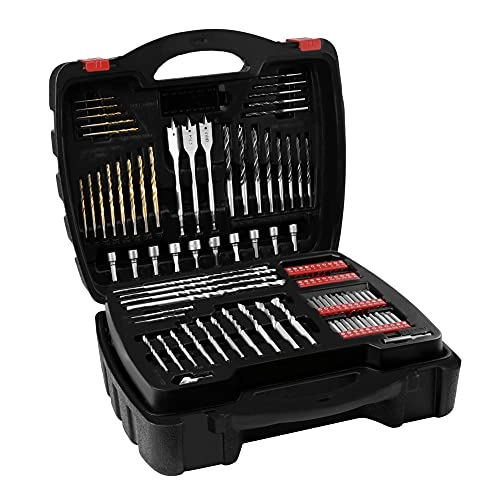 7.5 Amp 1/2-in Corded Hammer Drill - 100pc Drill Bit Set Variable Speed