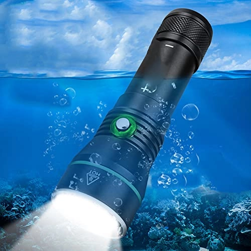 High Bright IPX8 Diving Flashlight - 110 Meter 3 Modes Rechargeable