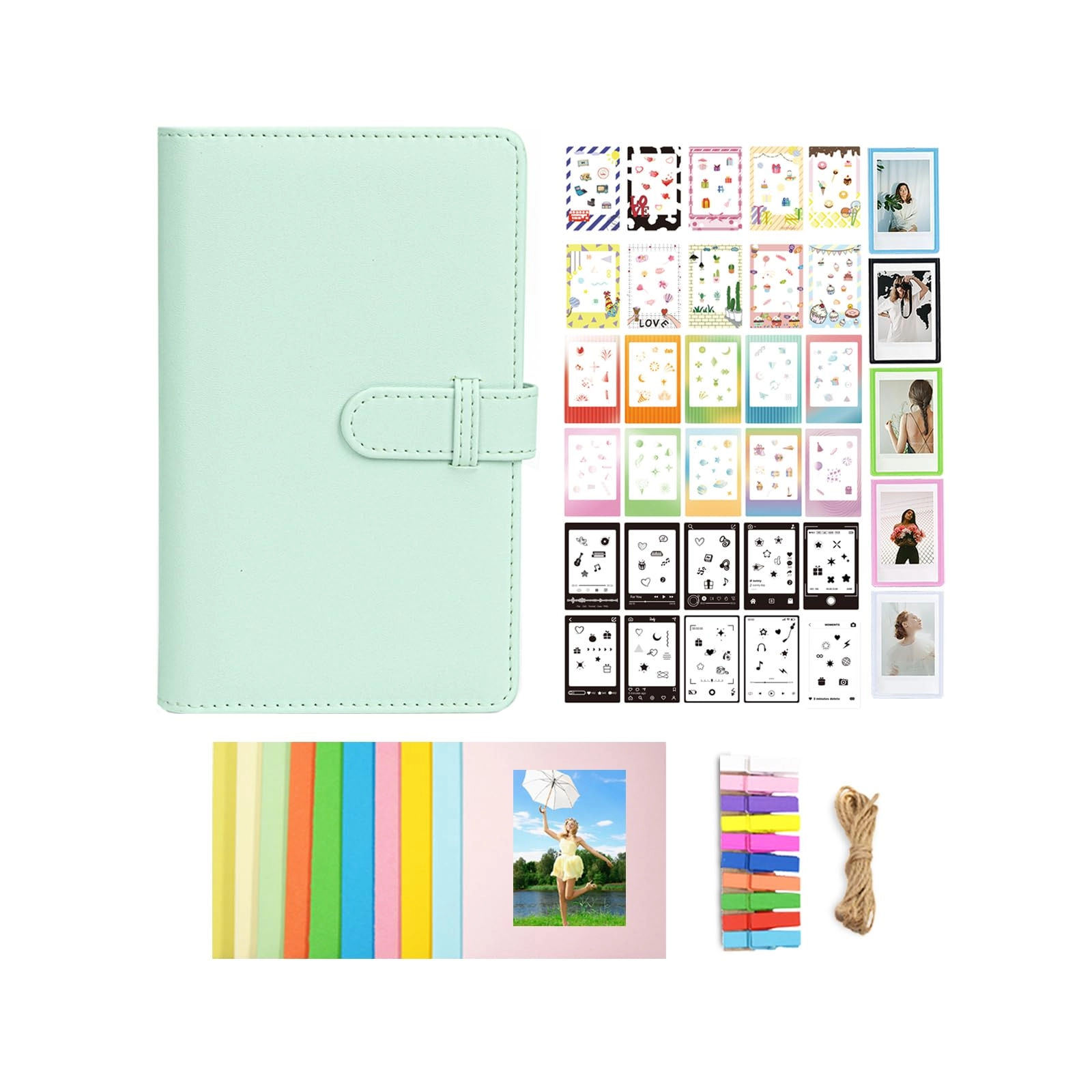 Aisnyho Instant Film Accessories Kit - 108 Pockets Mint Green