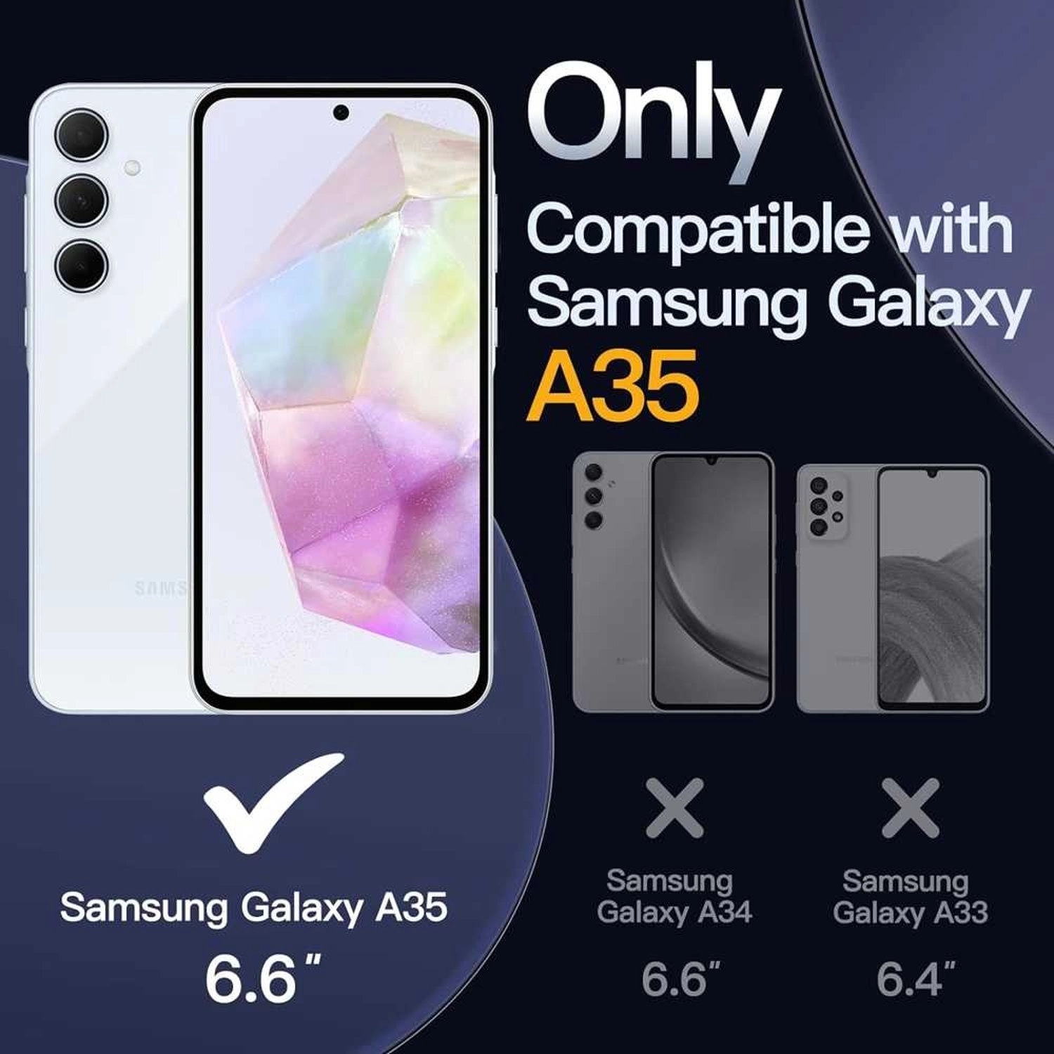 Clear Bumper TPU Case + Screen Protector for Samsung Galaxy A35 - TPU, PC Clear Case