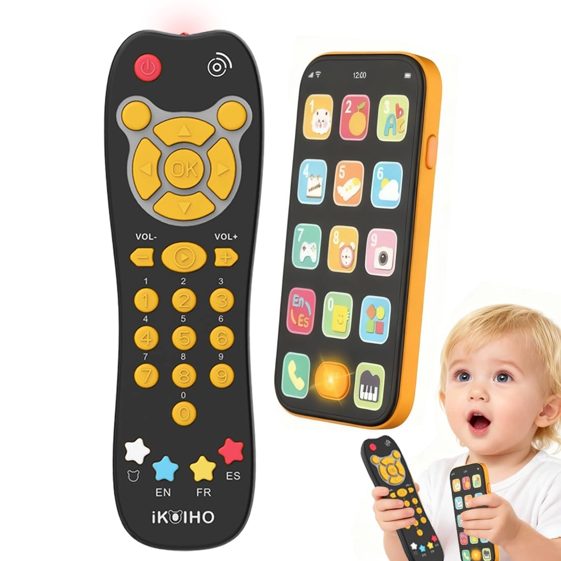 ikoiho Baby Phone TV Remote Toy Set - 6 months - 3 years