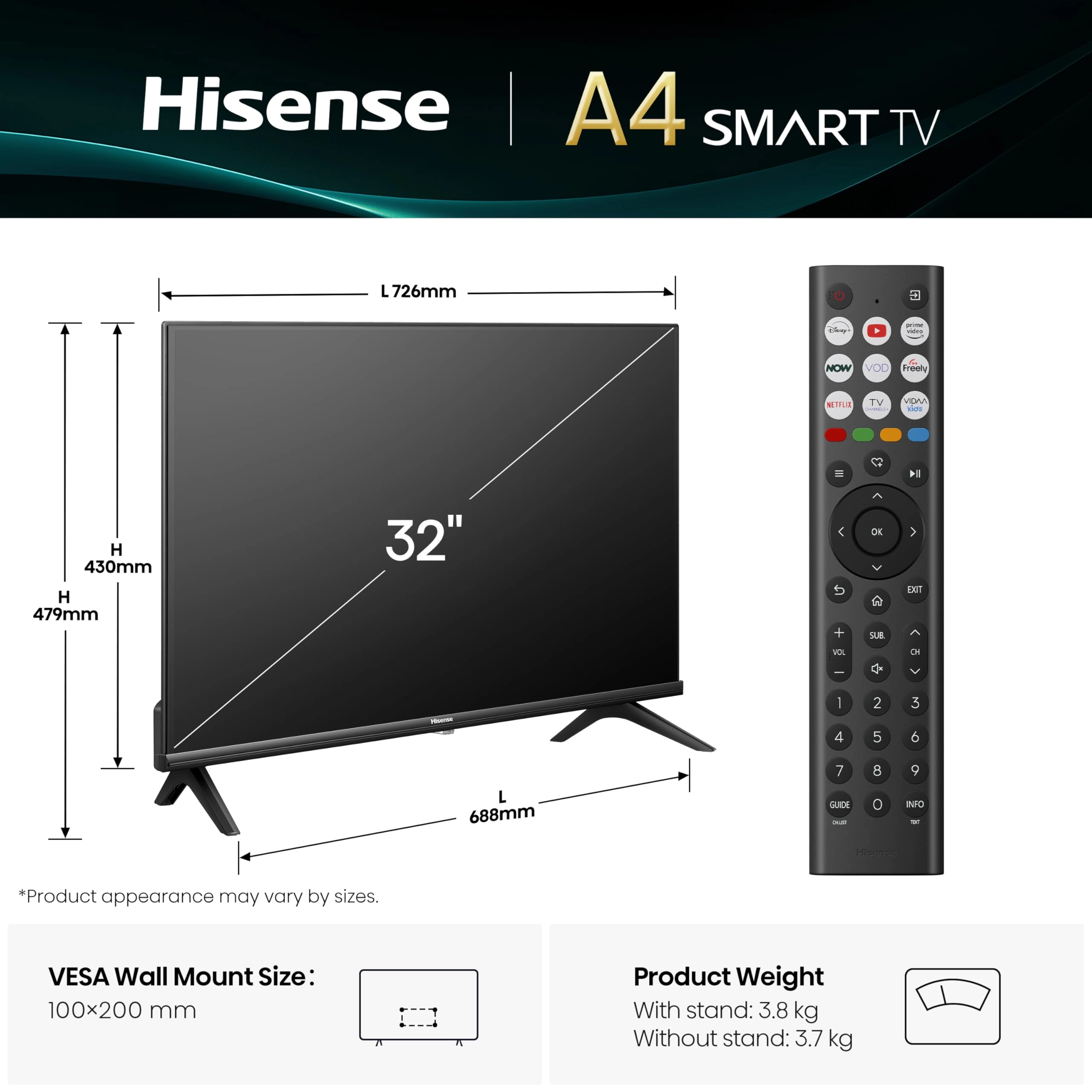 32A4QTUK - 32 Inches