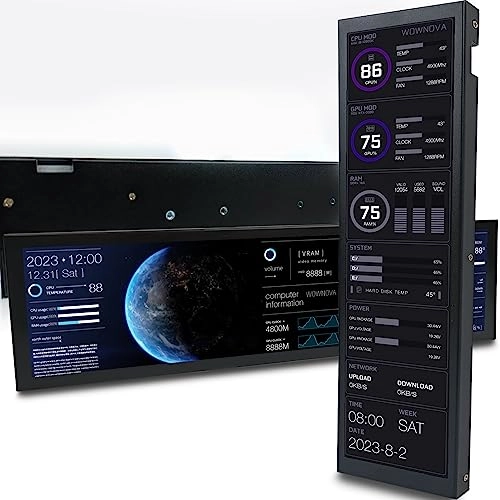 Computer Temp Monitor - 1920 x 480 pixels 8.8 Inches