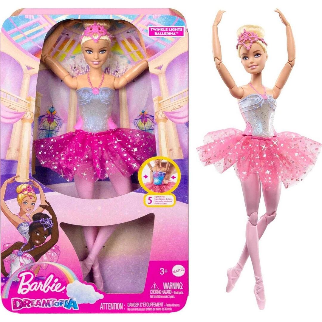 Magical Ballerina Doll - Black Hair Purple Tutu Light-Up Feature