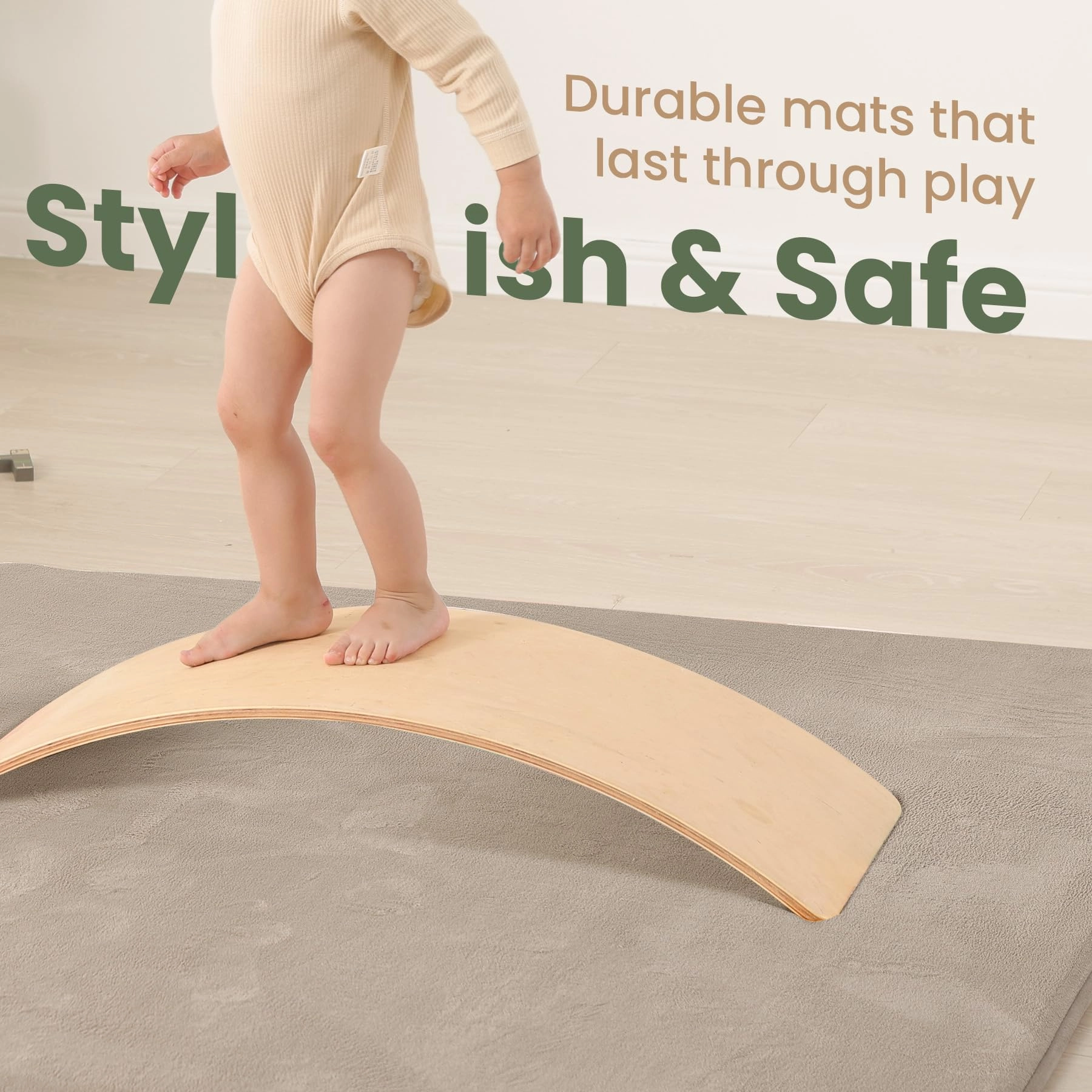 Baby Activity Play Mat - 79"x118" 1.3" Thick Cream