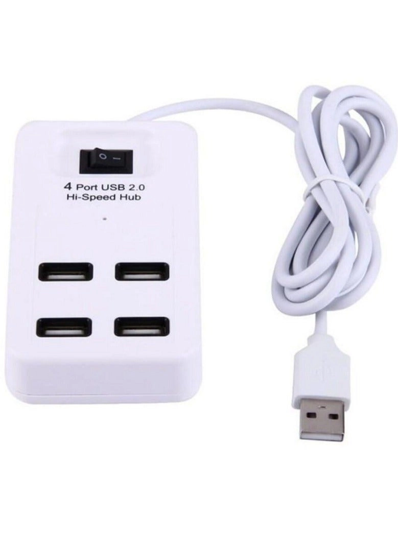USB 2.0 Hi-Speed Hub - 4-Port White
