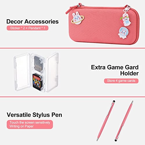 Switch Lite Carrying Case + Switch Game Case + Switch Lite Screen Protector + Switch Thumb Grips