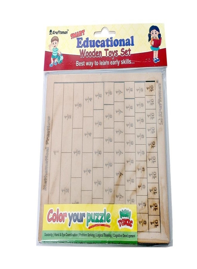 Mathematics Fractions Learning - Strips and Bars Puzzle Board Color kit Included