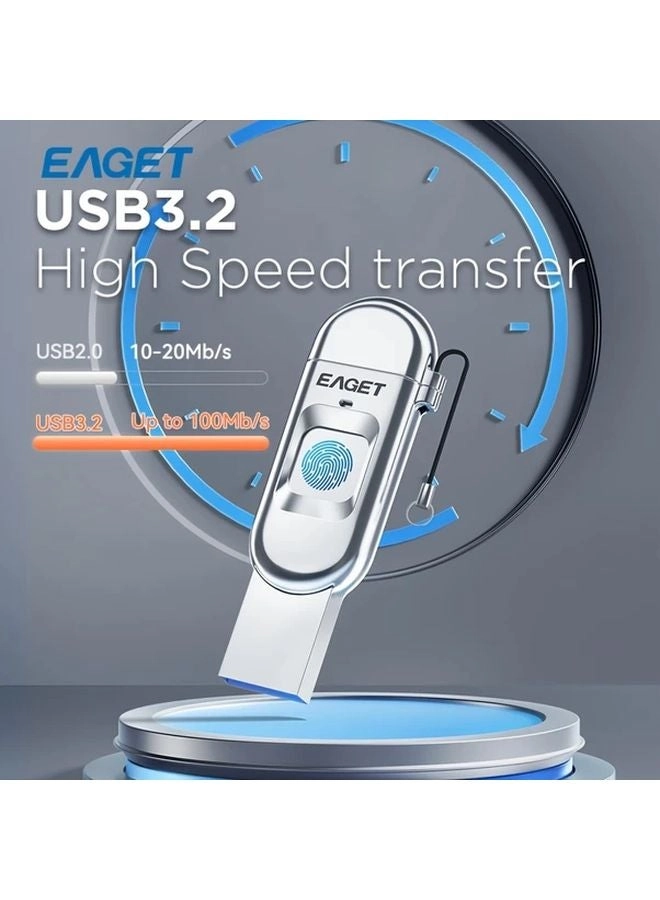 Fingerprint Encrypted USB Flash Drive - USB 3.2 64GB